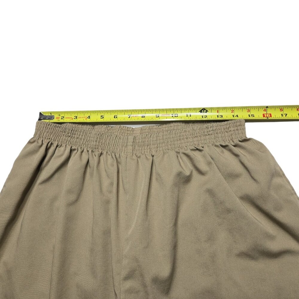 Vintage Priority One Pants Womens 26 Khaki Brown Elastic Waist Workwear Pleated - Picture 4 of 14